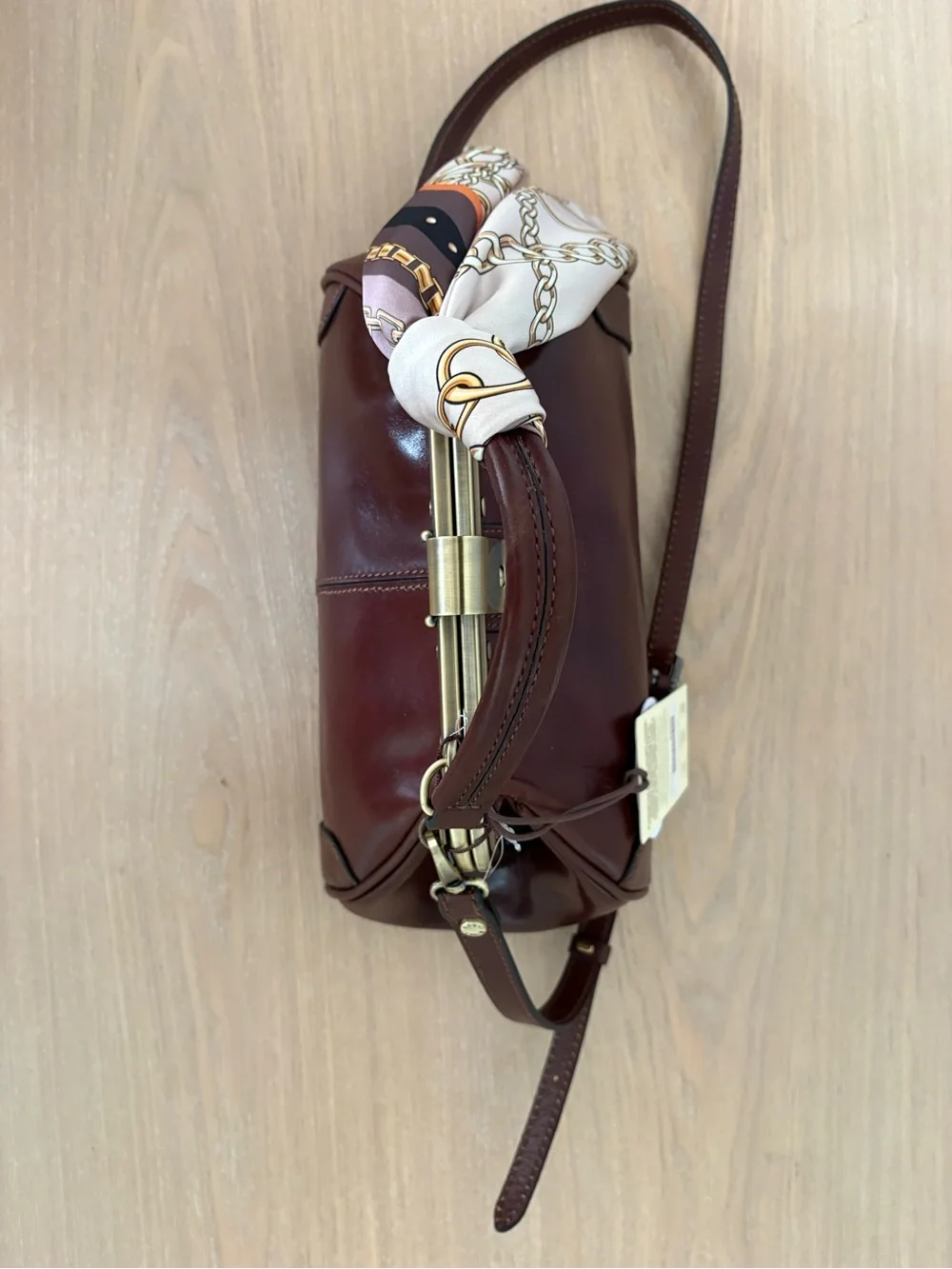 NWT Gianni Conti Italian Leather Doctor Bag Satchel Crossbody Purse W/ Dustbag